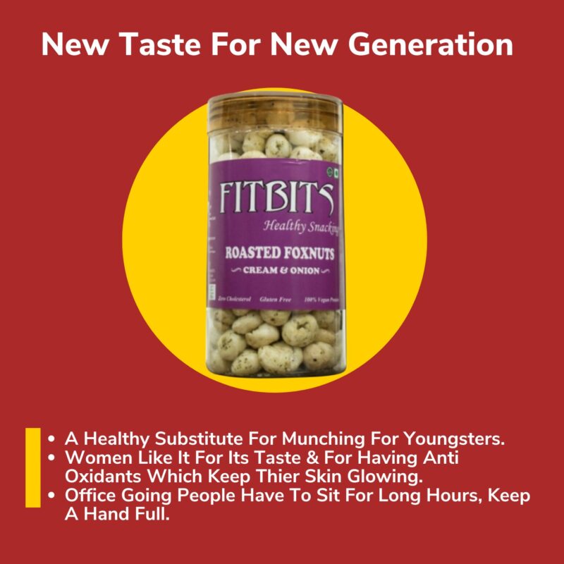 Roasted Foxnuts - (Cream & Onion)| Gluten Free | Healthy Snacks (Net wt. 70 Gm) - Image 4