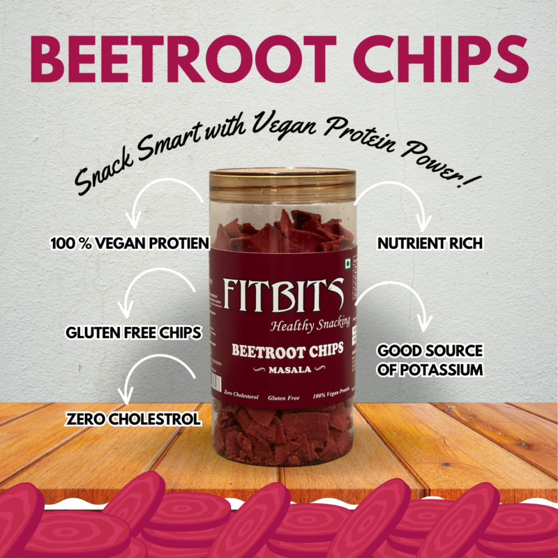 FITBITS Healthy Snacking Beetroot Chips - Masala | Healthy Snacks |(150g) - Image 3