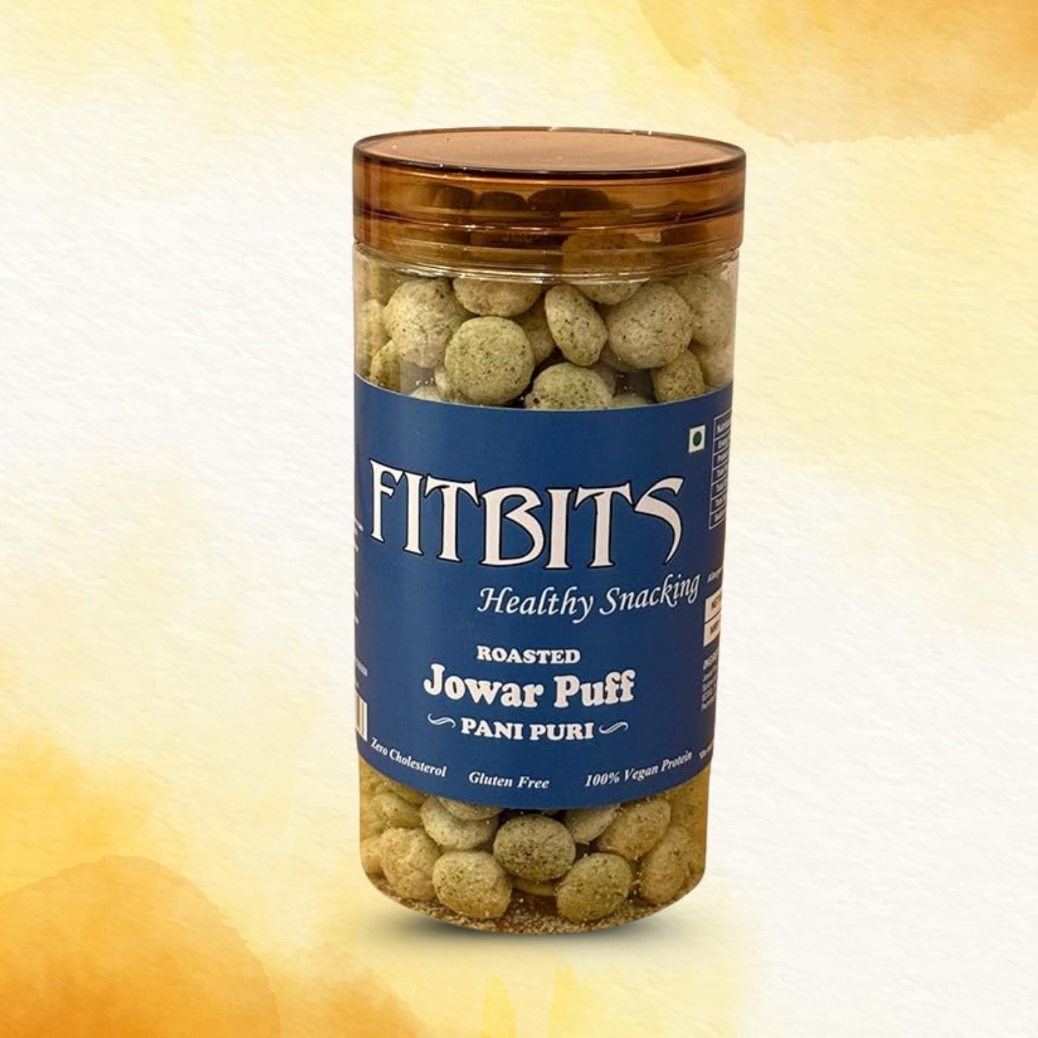FITBITS Roasted Jowar Puff – Pani Puri Flavor | healthy snacks | 80grams